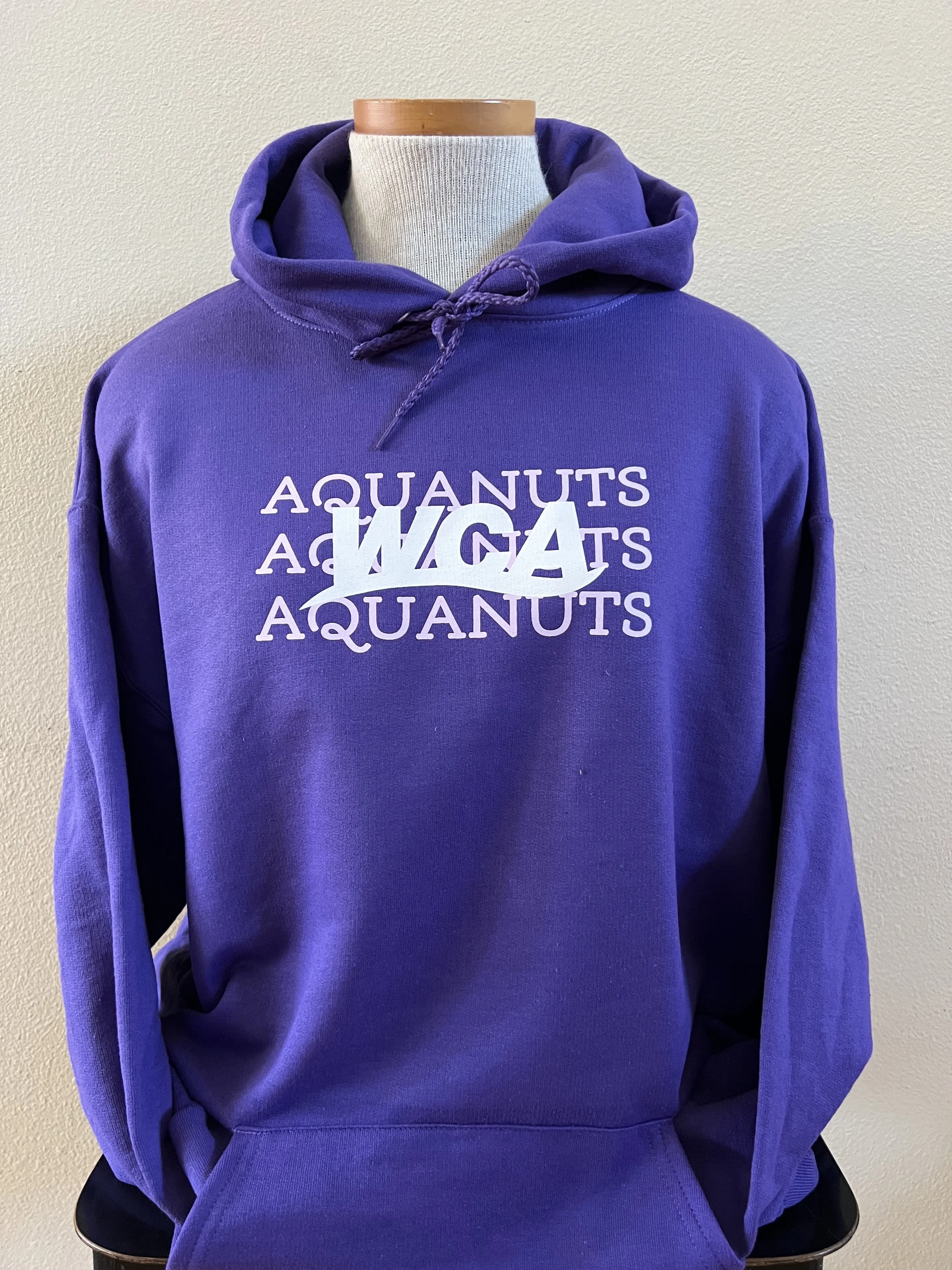 WCA Aquanuts Hooded or Crew Neck Sweatshirt (Youth and Adult Sizes) - Purple and Black
