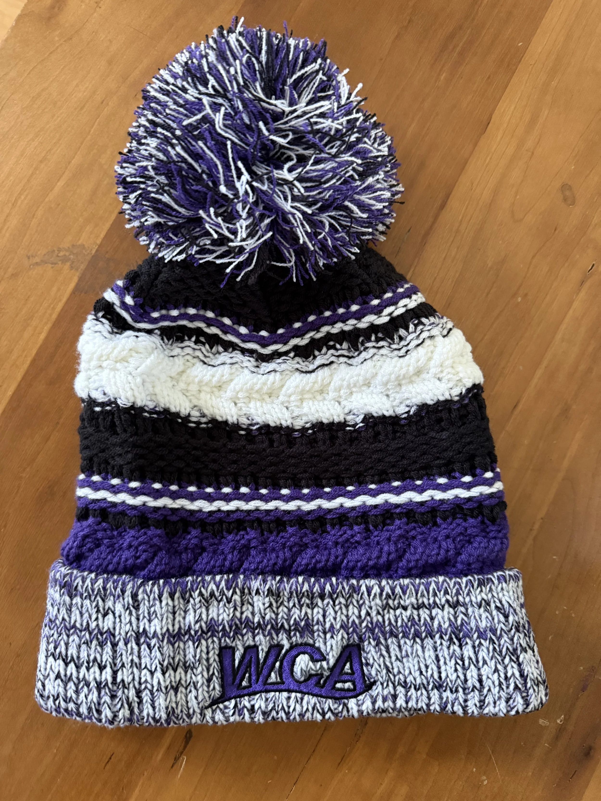 WCA embroidered pom pom beanie