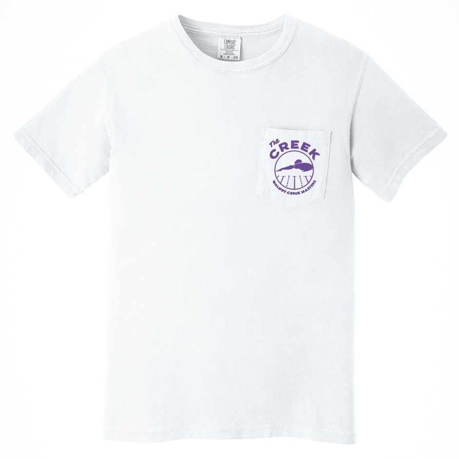 WCM The Creek Unisex Pocket Tee by Comfort Colors - white and black