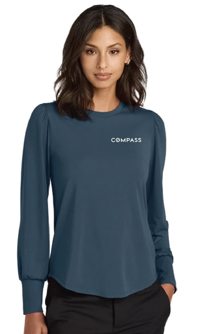 Compass Ladies Long Sleeve Blouson Top