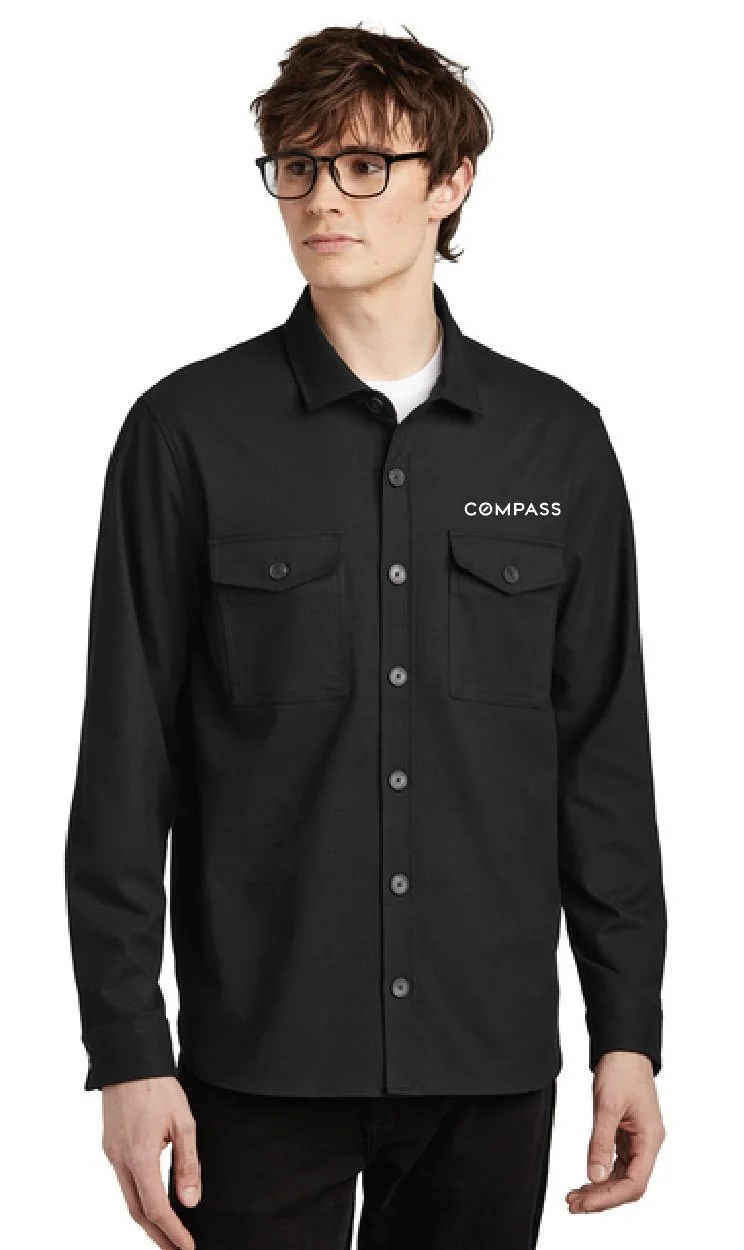 Compass Mens Long Sleeve Twill Overshirt