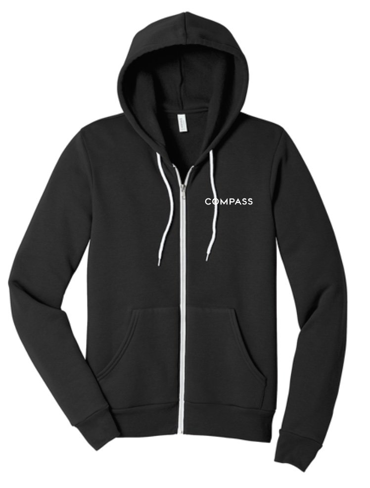 Compass Unisex Super Soft Full Zip Hooded Sweatshirt
