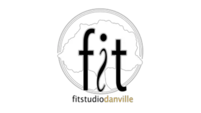 Logo with the word 'fit' inside an outline of the state of Ohio, with 'fitstudiodankville' written below