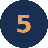 Number 5 displayed inside a dark blue circle