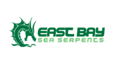 Logo of East Bay Sea Serpents featuring a stylized sea serpent and team name in green text.