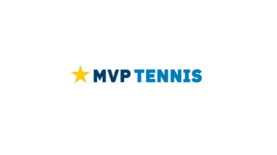 MVP Tennis logo with a yellow star and blue text on a white background.