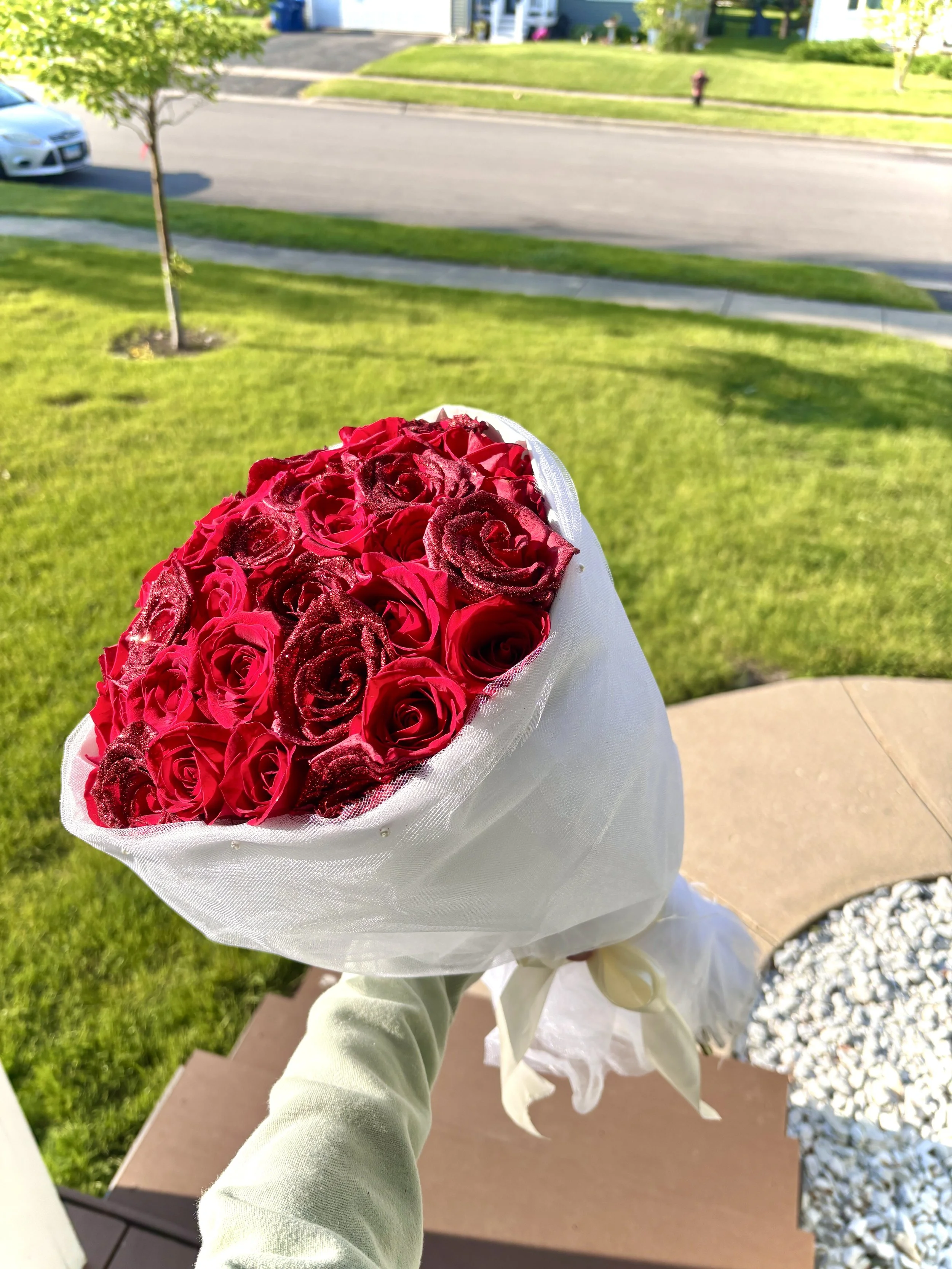 36 Roses in Tulle wrap $62