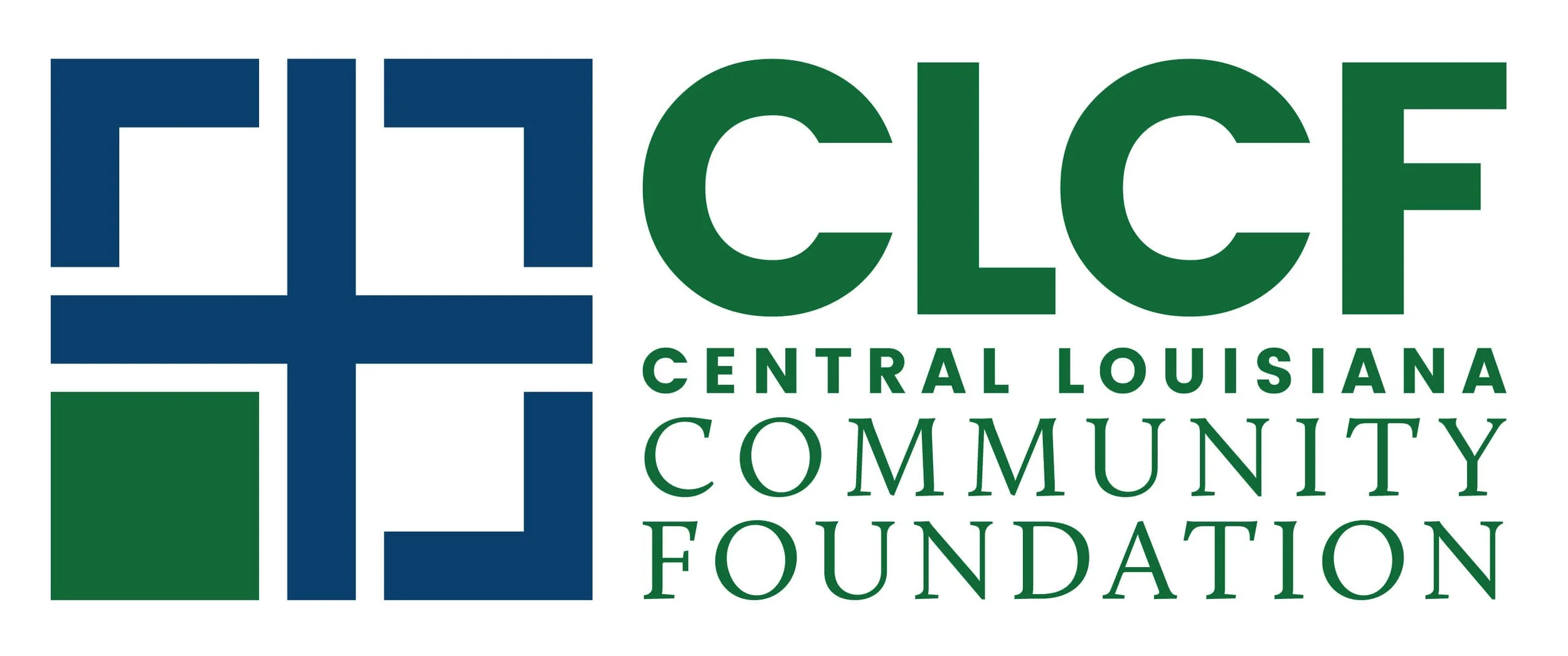 Logo of the Central Louisiana Community Foundation featuring a stylized blue and green cross and the text 'THRIVE' in large letters, with 'Central Louisiana Community Foundation' written below.