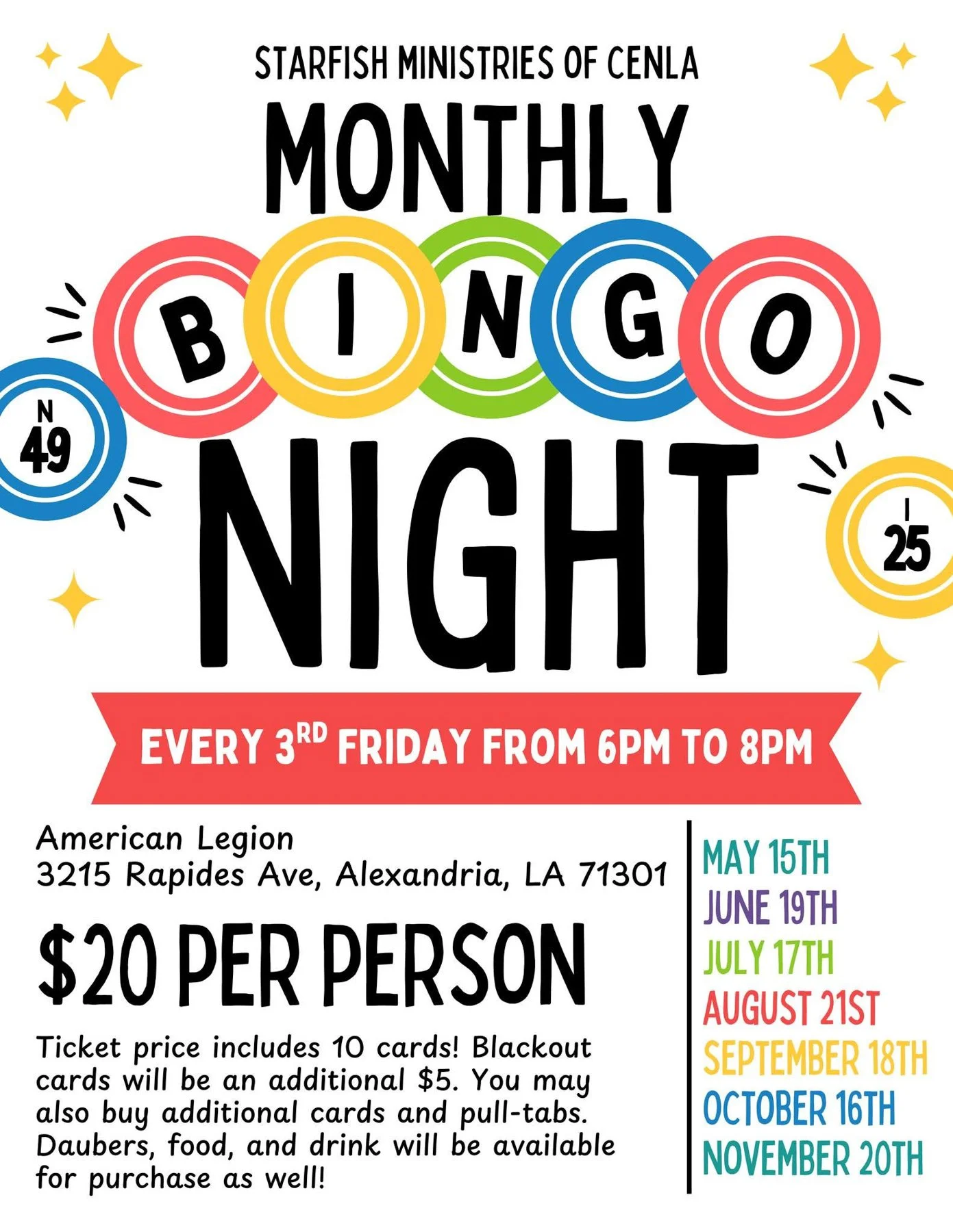 Every 3rd Friday Bingo