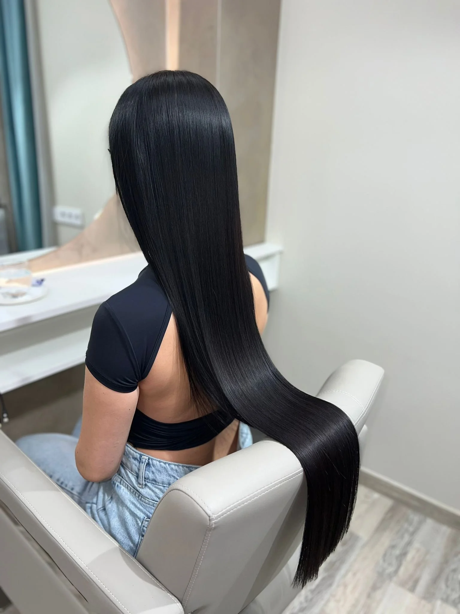 Healthy, straight, and smooth hair after premium hair care service