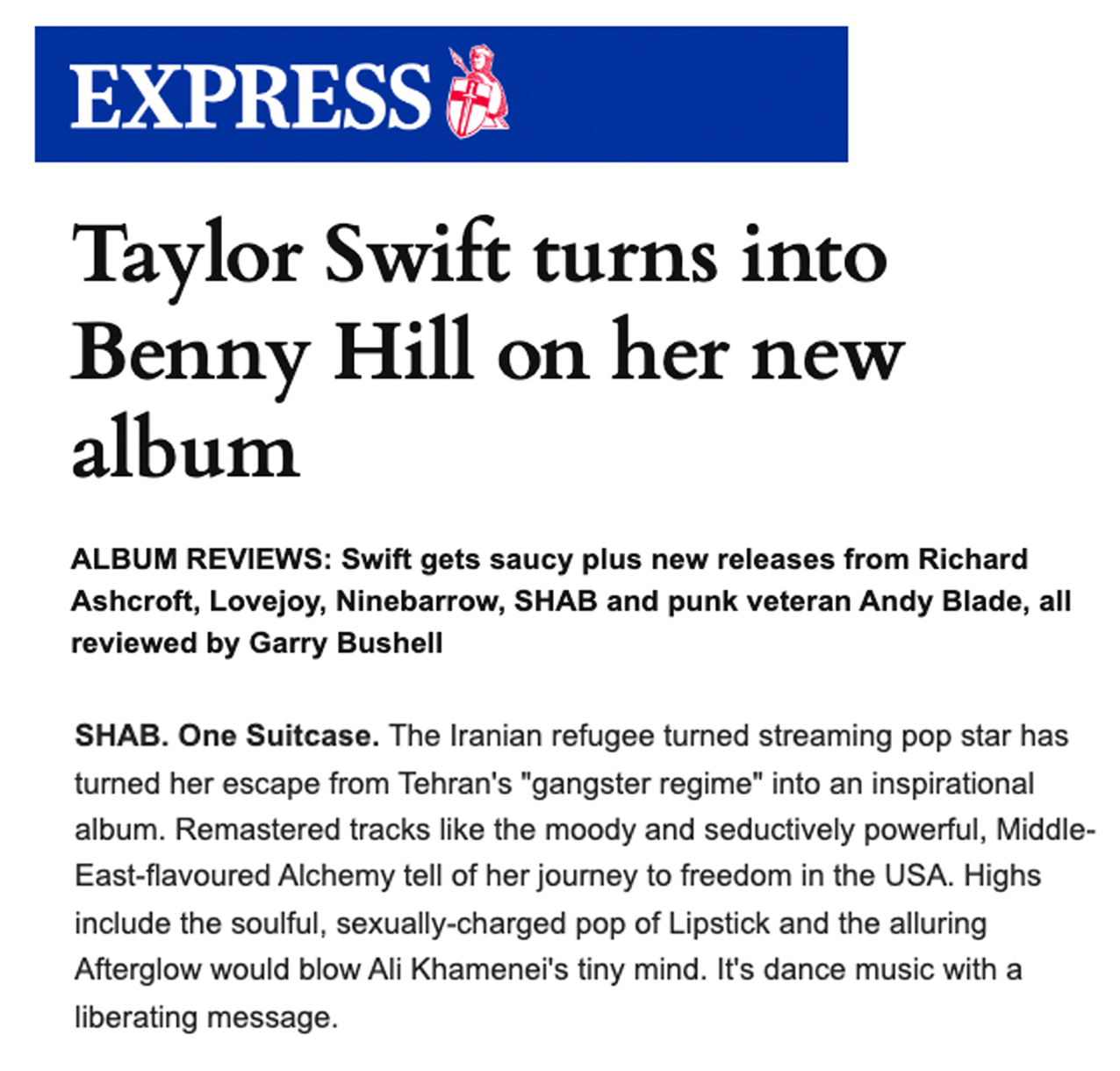 UK Express Press - SHAB Album review