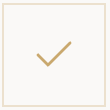 Gold checkmark icon on a beige background