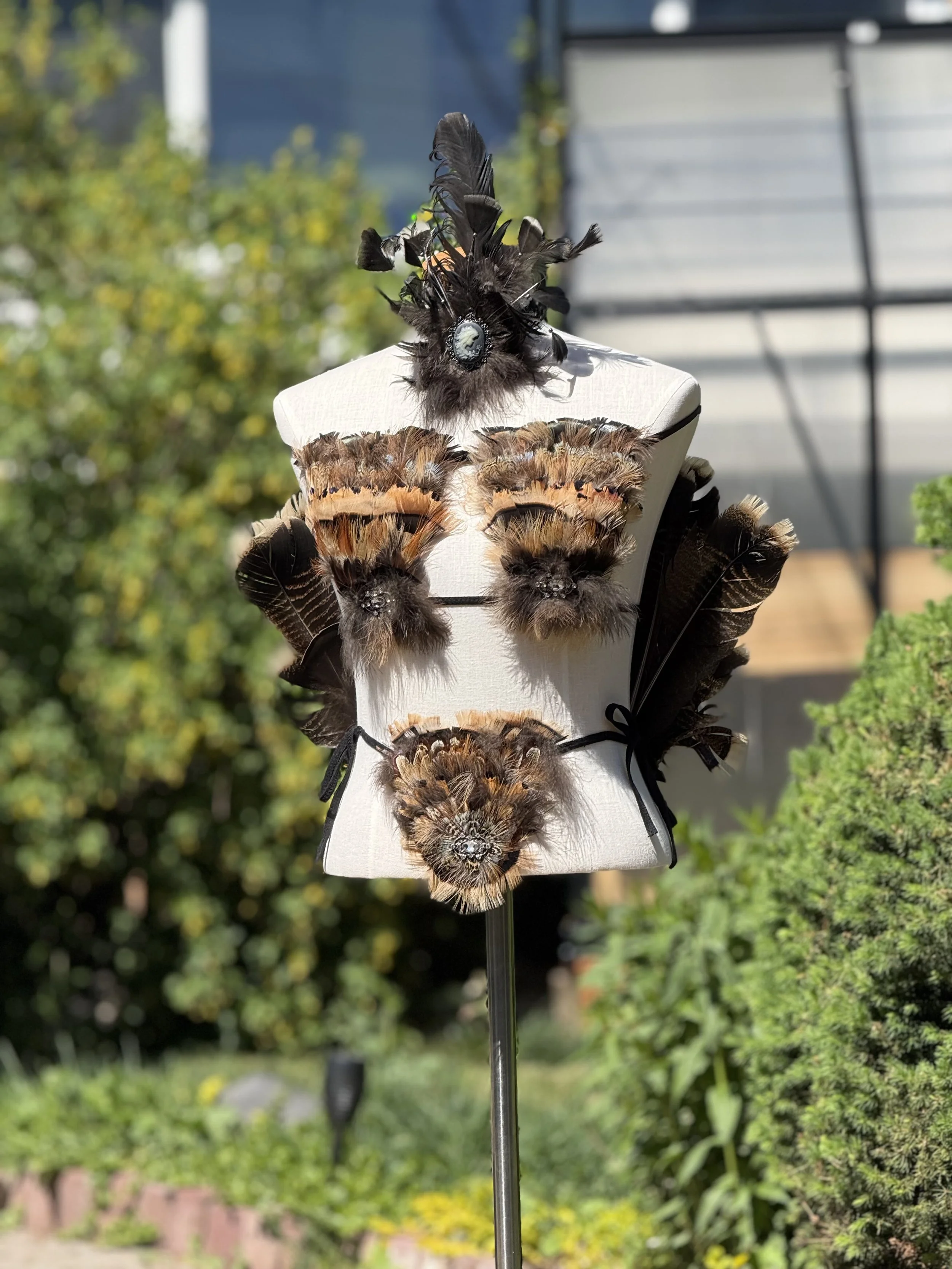 Midnight Plumage Feather Bikini Ensemble