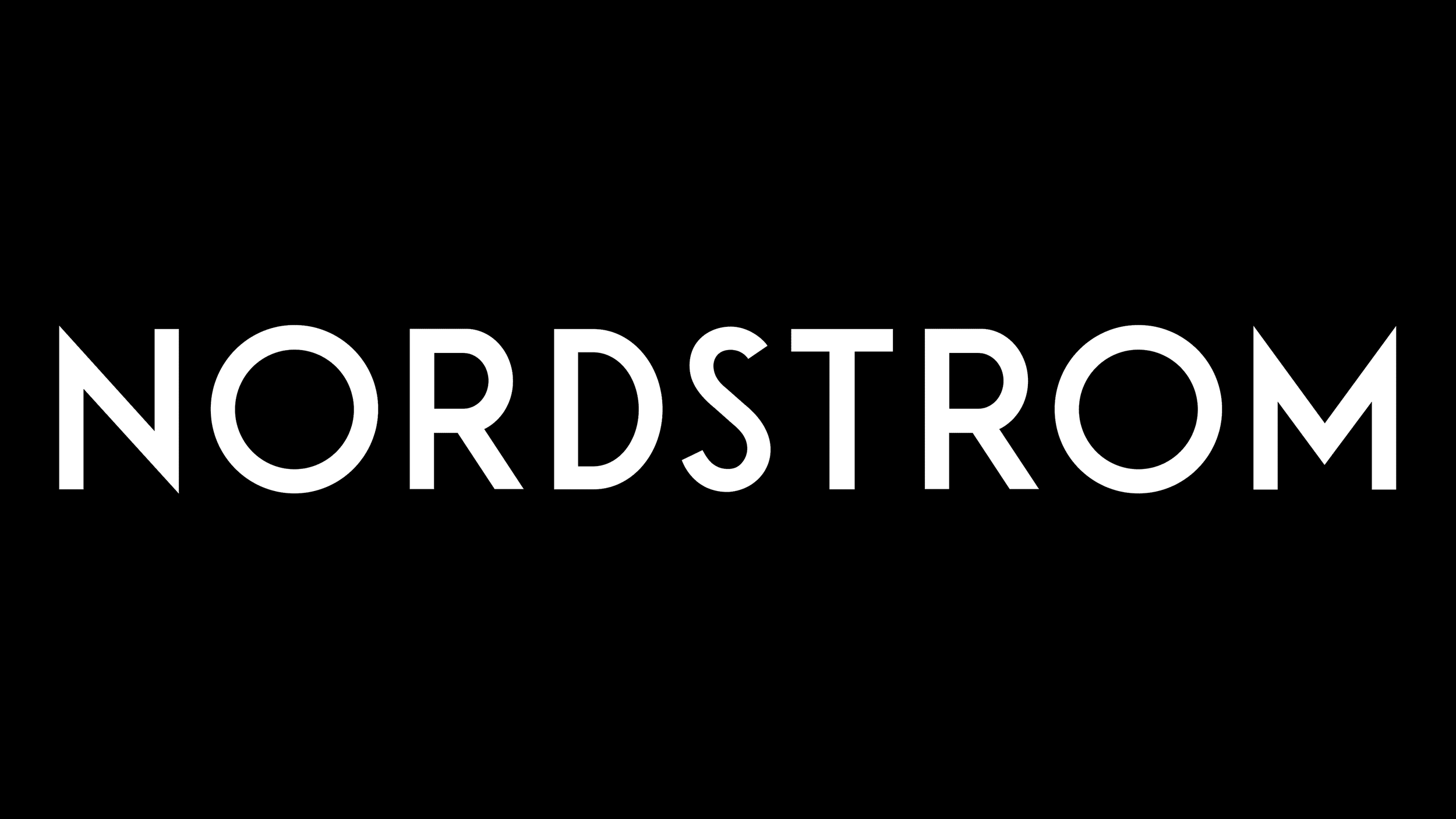 Nordstrom logo with white text on a black background.