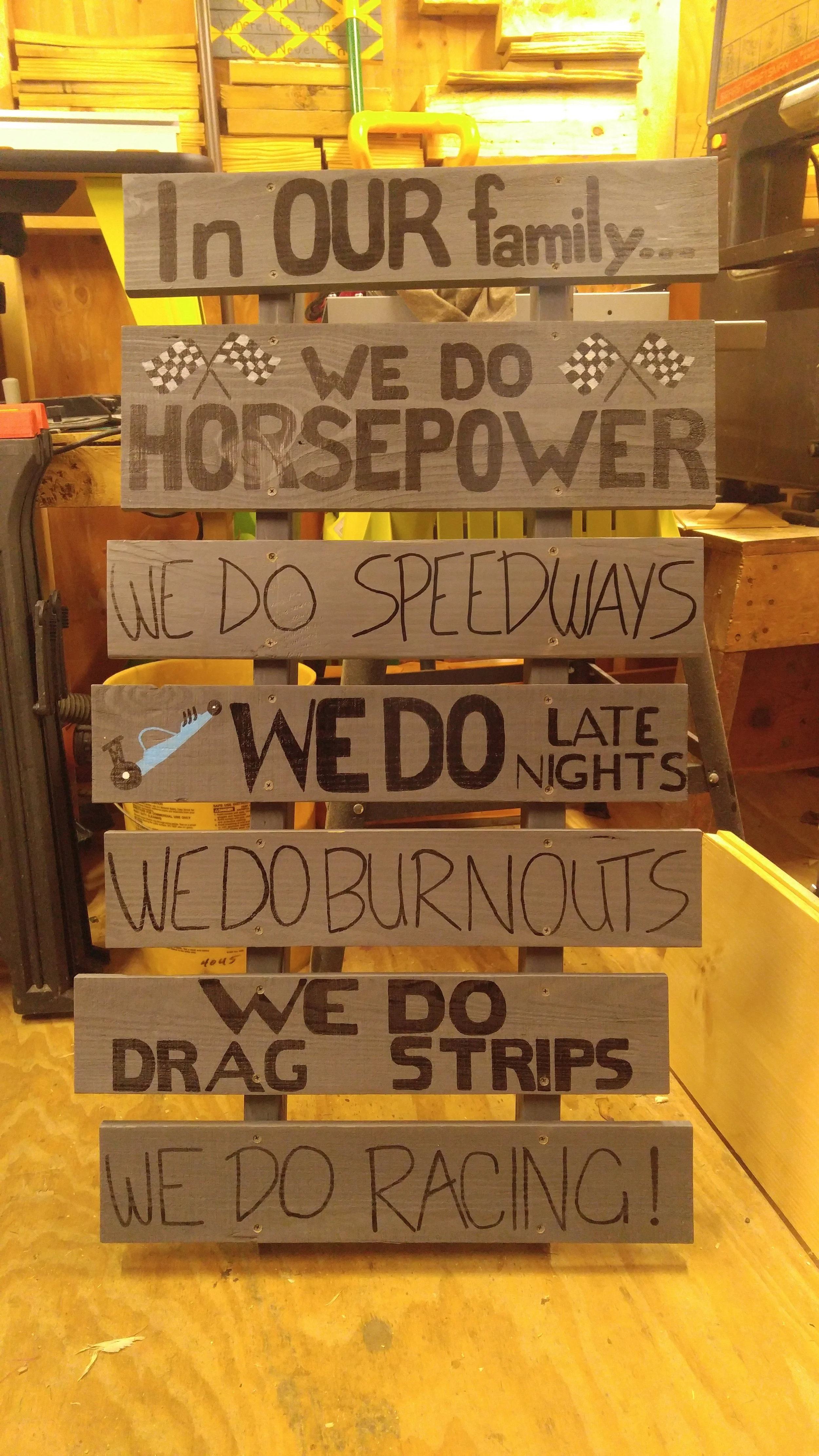 Sign (requested by a customer)