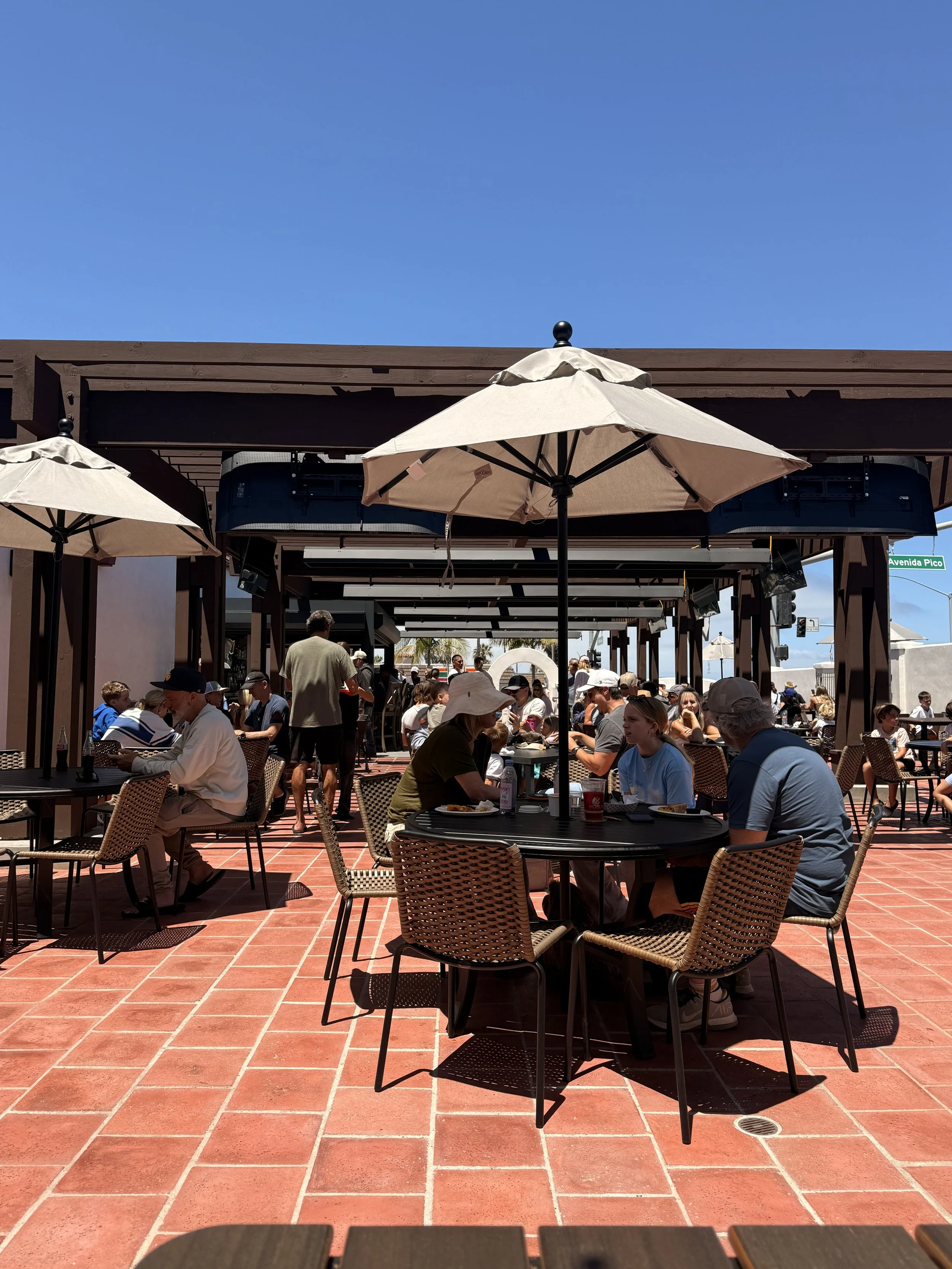 The Miramar Food Hall has a fantastic food patio that is great to hand out with the family