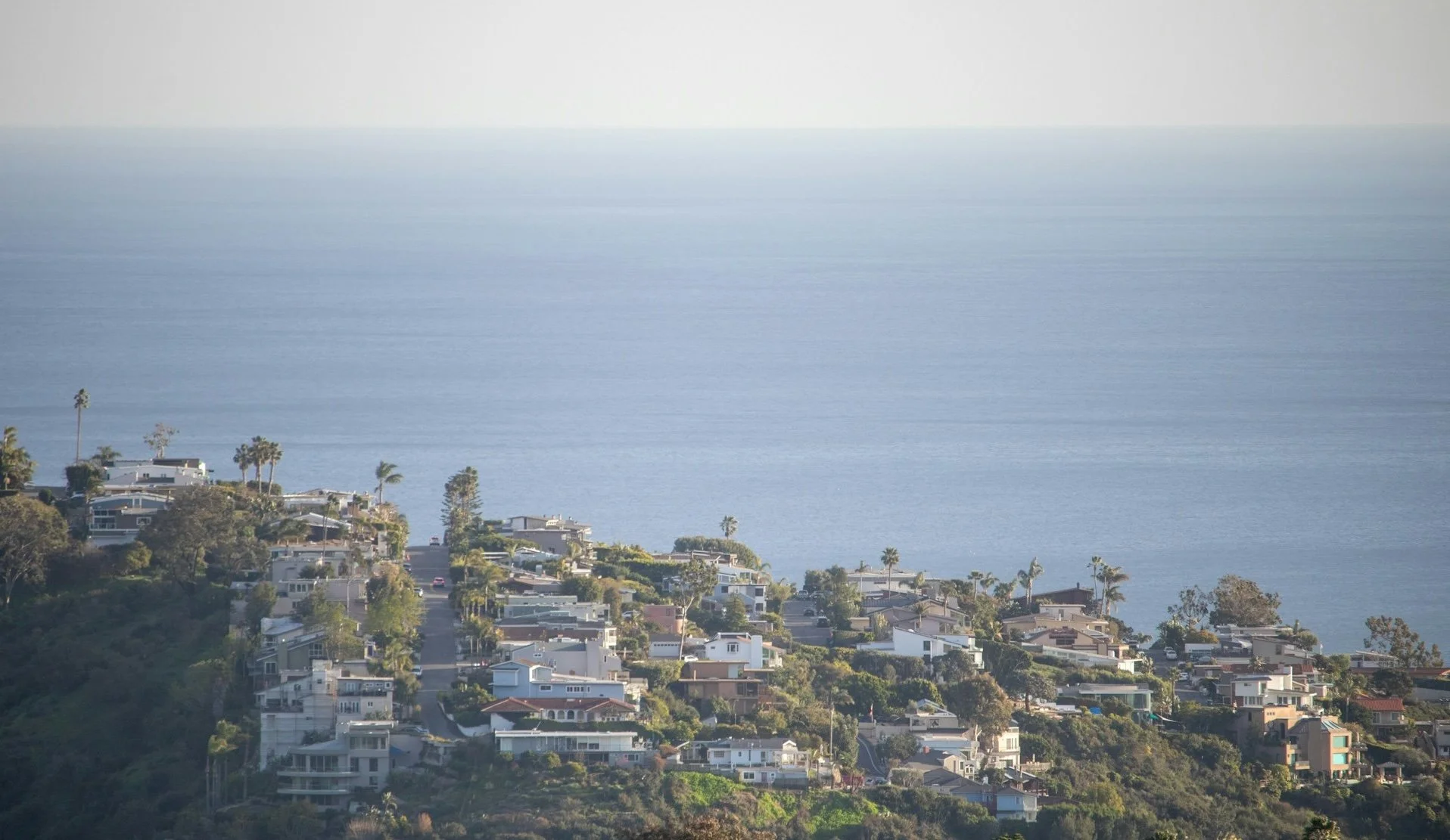 a typical neighborhood in Laguna Beach, sitting on the hill and overlooking the ocean
