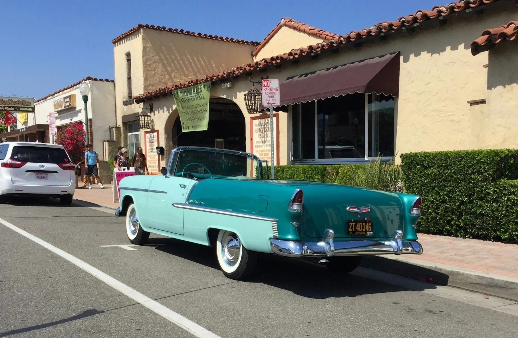 A vintage car on Los Rios street in San Juan Capistrano