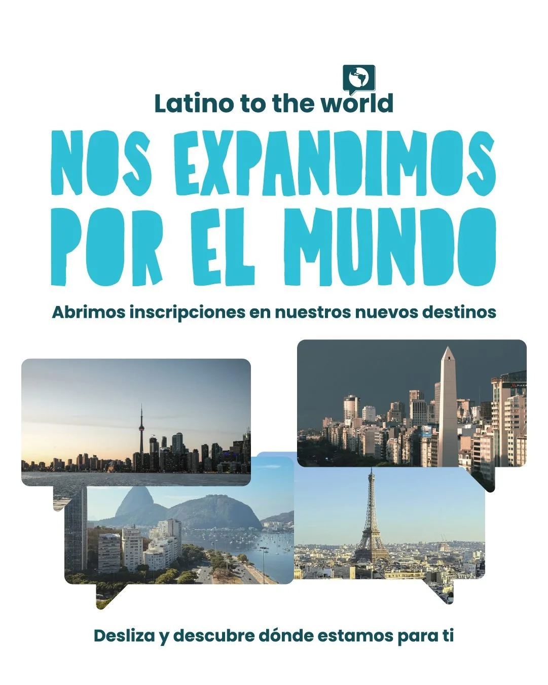&iexcl;El mundo es nuestro sal&oacute;n de clases! 🌎✨

&iexcl;Estamos creciendo! En Latino to the World seguimos expandiendo nuestras fronteras para que t&uacute; tambi&eacute;n puedas vivir la experiencia de aprender un nuevo idioma sin miedos ni p