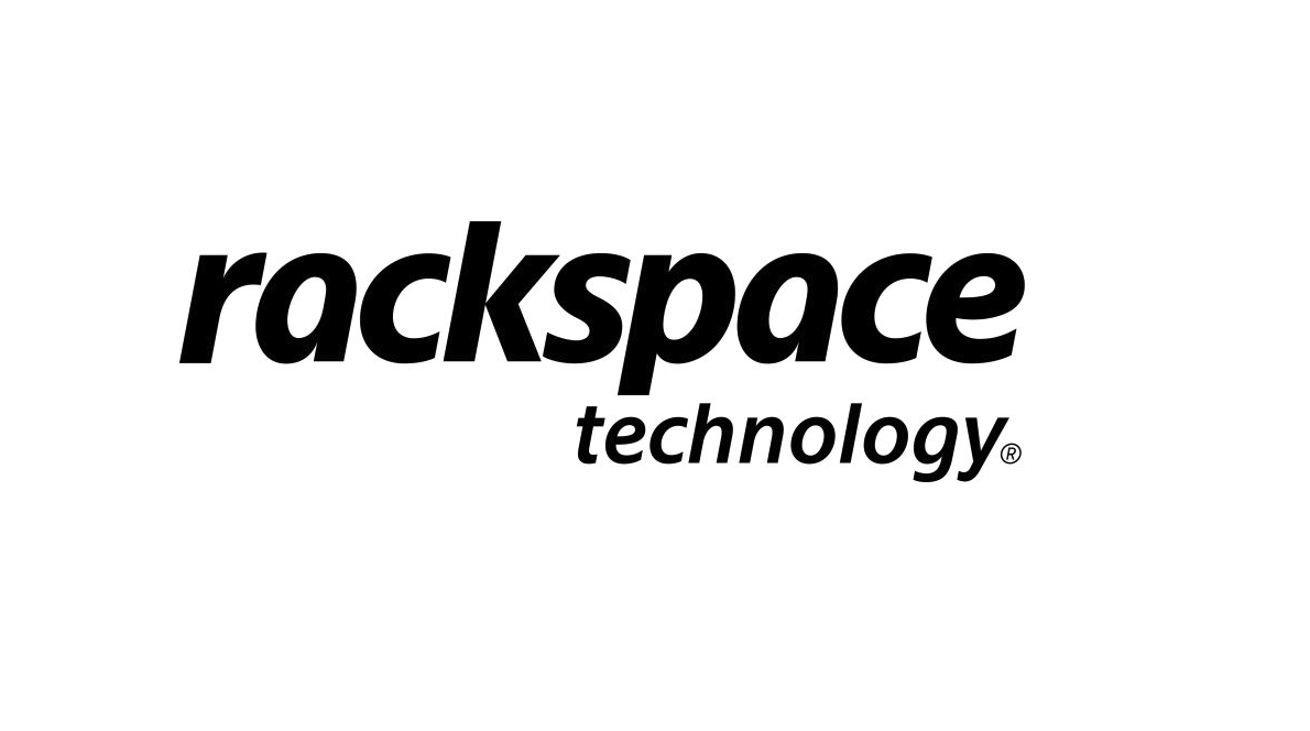 rackspace logo italicized lowercase letters beneath it.
