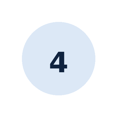 Number four inside a light blue circle on a black background.