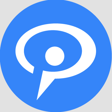 intelepeer logo with a white speech bubble and concentric circles.