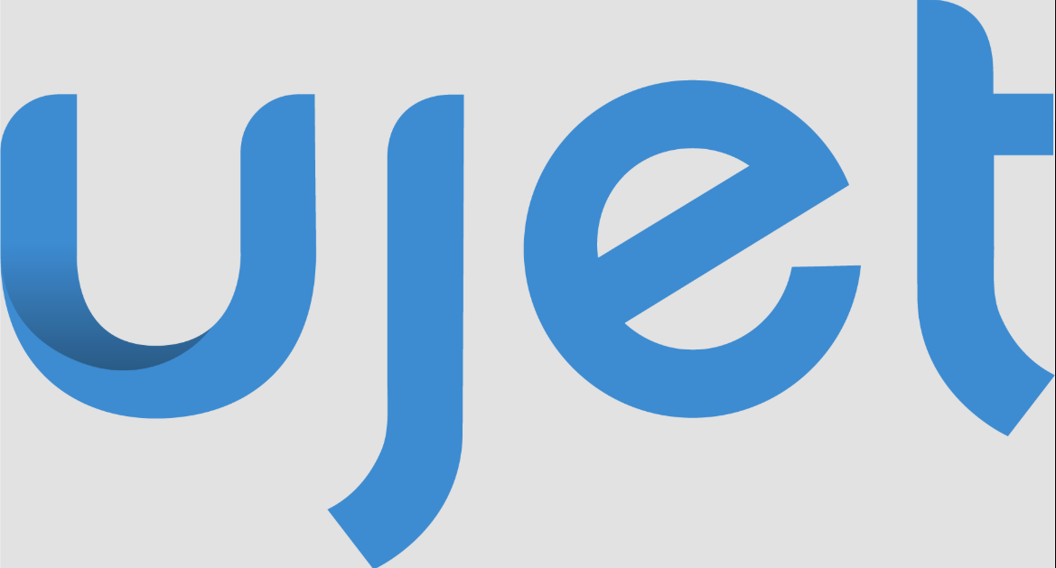 Close-up of the blue United Airlines logo on a light gray background.