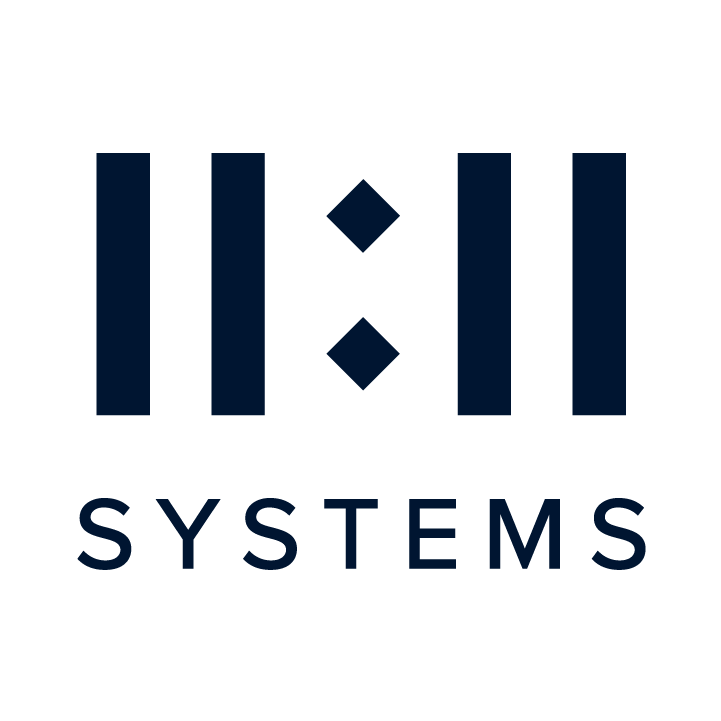 Logo for ILI Systems featuring vertical blue bars and diamond shapes above the word 'Systems'.