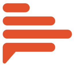 Speech bubble icon with five lines of text inside.