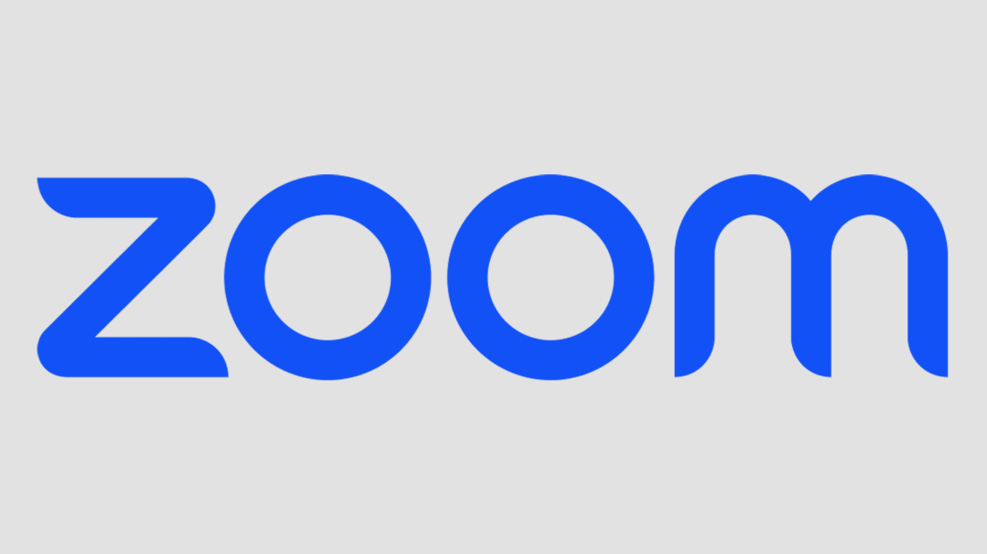 Zoom logo in blue on a light gray background.