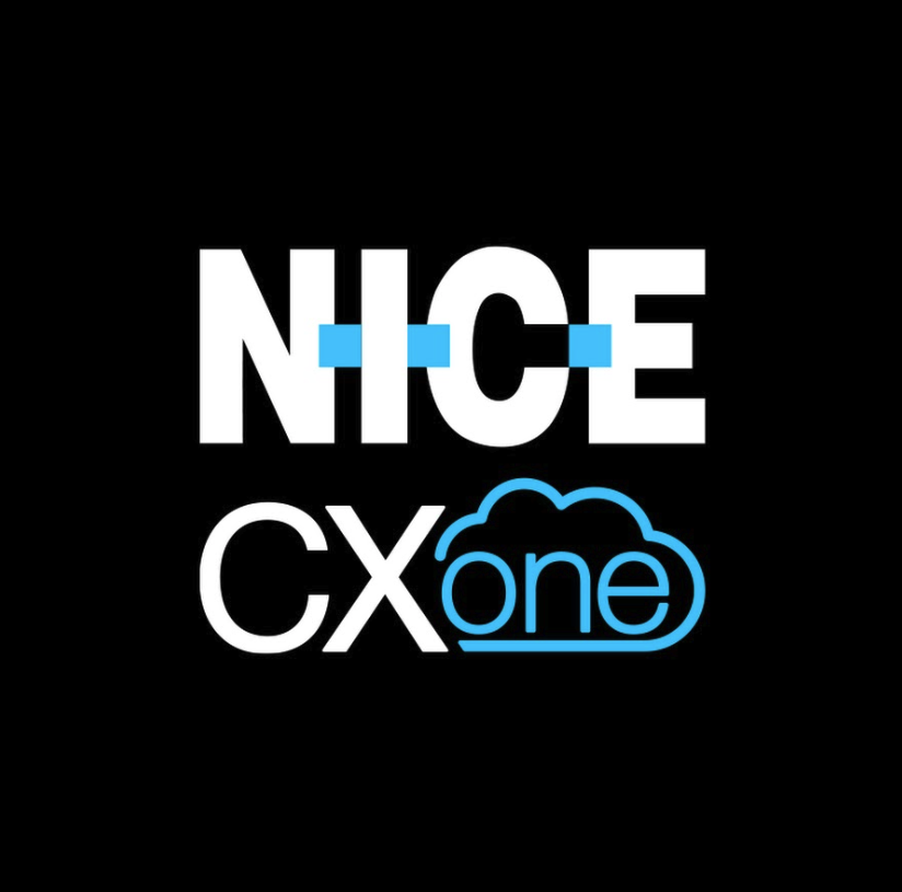 logo for "NICE" in large white letters, with blue lines crossing through the middle.