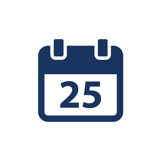 Calendar icon displaying the date 25.