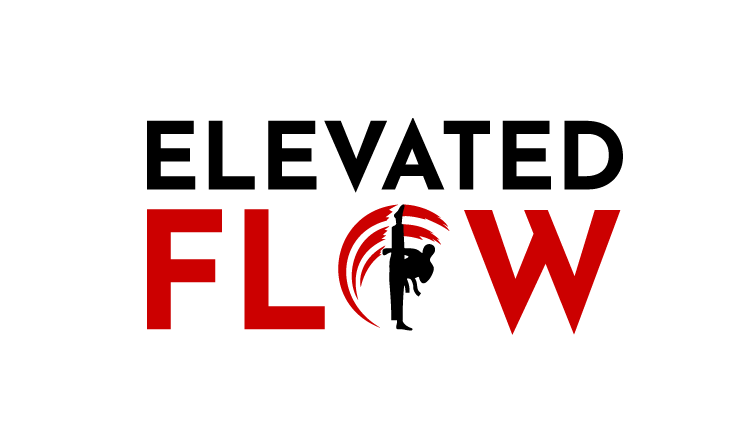 The word 'FLOW' written in red with a stylized swirl design in place of the letter 'O' on a black background.