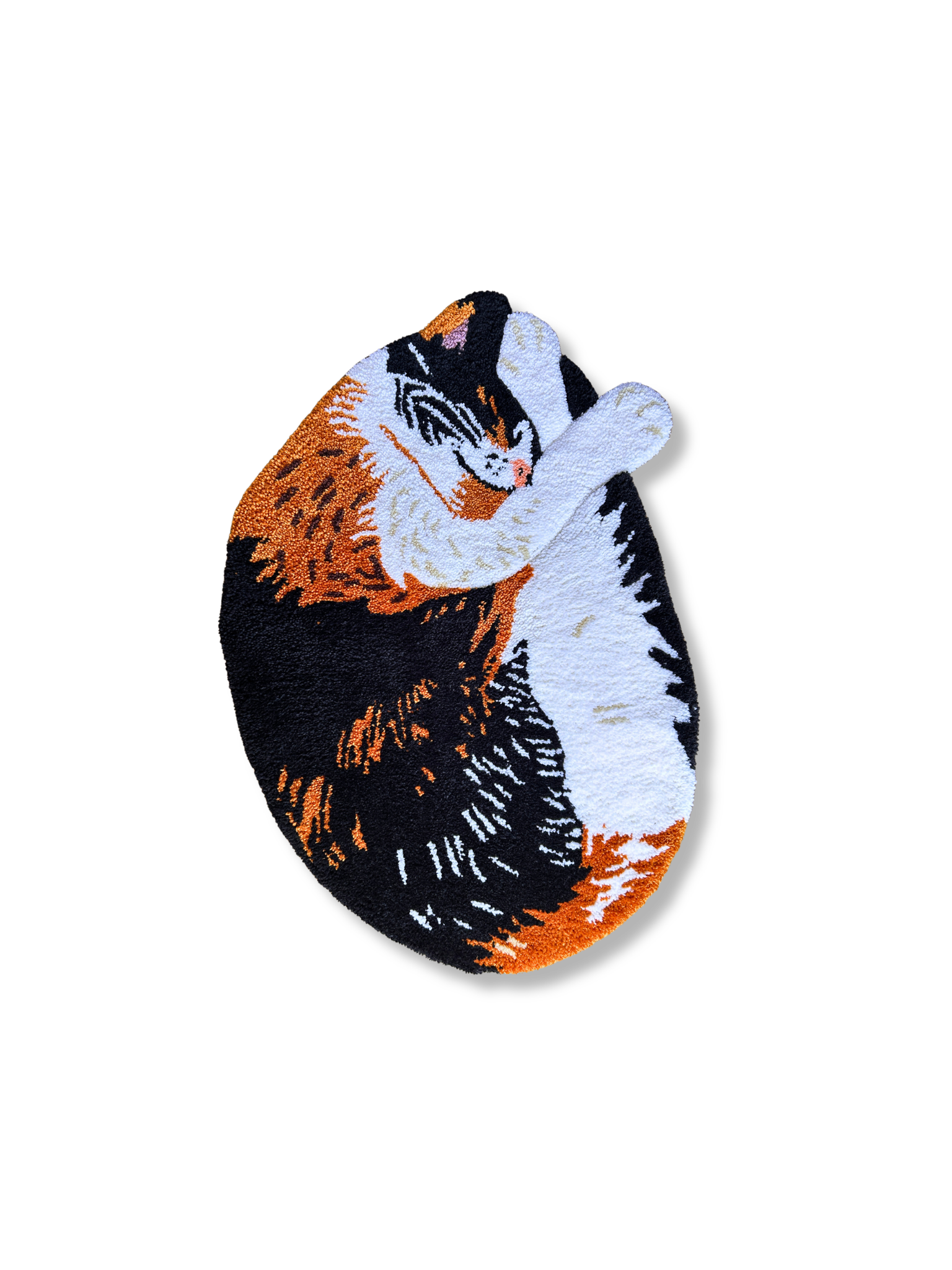 A towel featuring a knitted or embroidered design of a tiger's head.