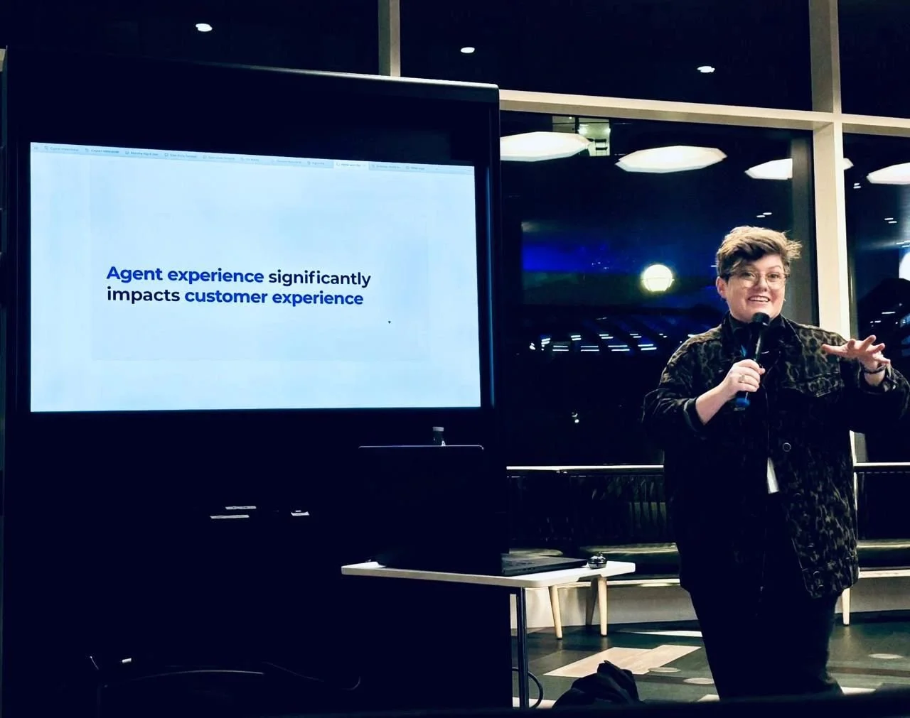Georgia speaking at Natter event