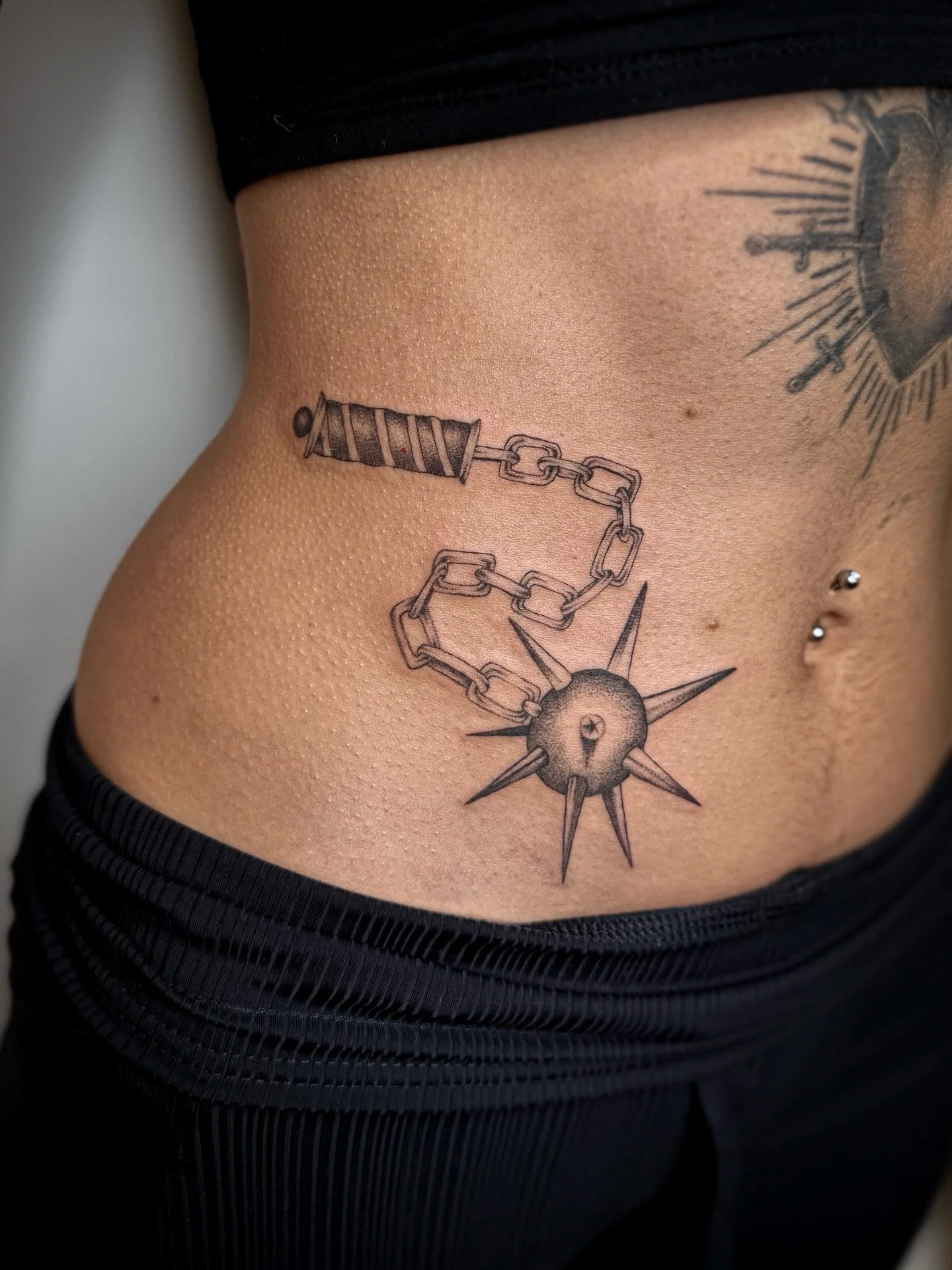 Flail from my flash for Soraya 🏰
Thanks for sitting like an absolute legend. 

Made at @twicerabbittattoo 

Currently booking November and December in LA 
Link to book is in my bio 🖤