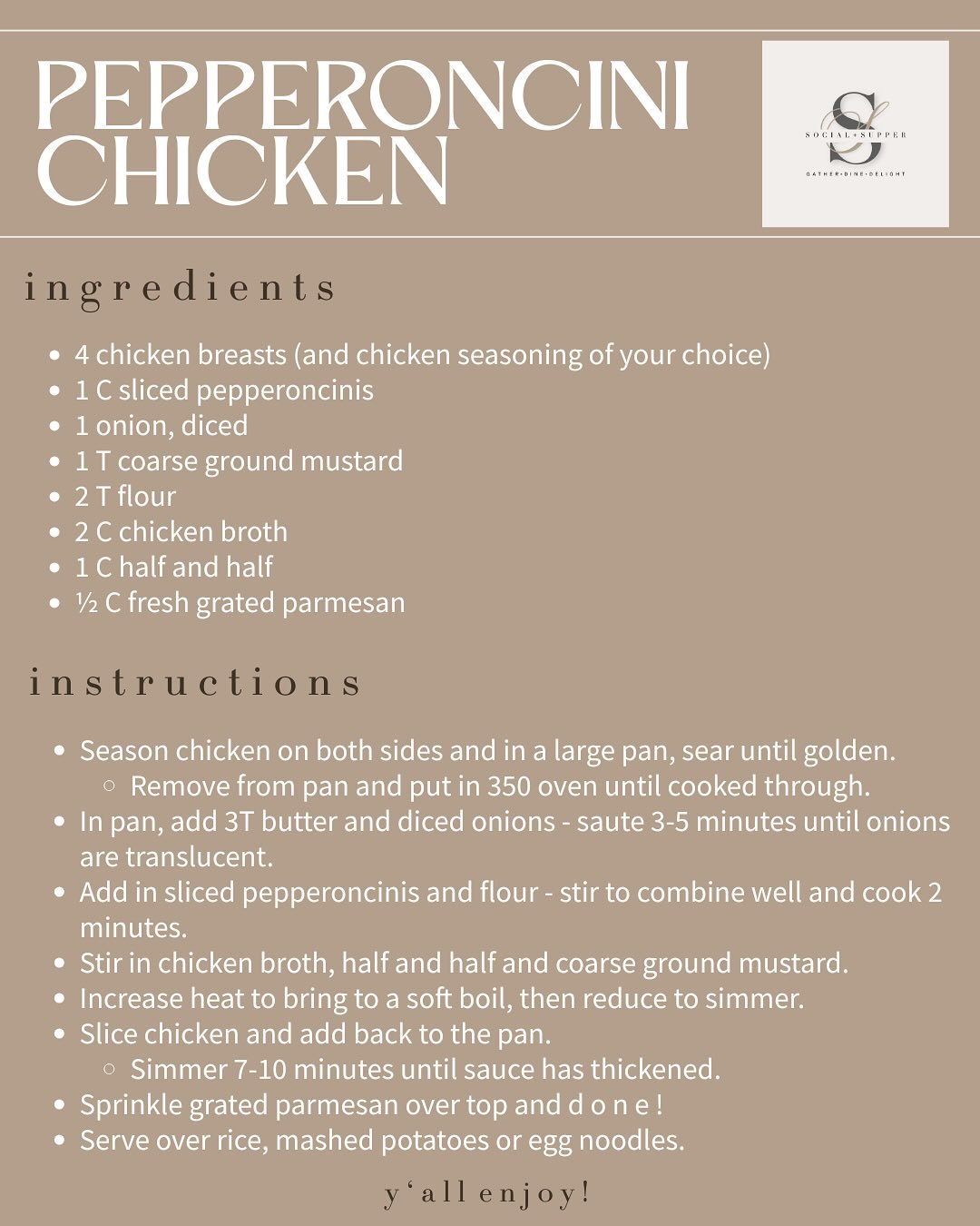 Swipe through for the recipe and ingredients list for the Pepperoncini Chicken! It&rsquo;s a great weekend meal and sure to impress!
.
#PepperonciniChicken #ChickenRecipe #EasyDinner #WeeknightDinner #HomeCooking #ComfortFood #DinnerInspiration #Fami