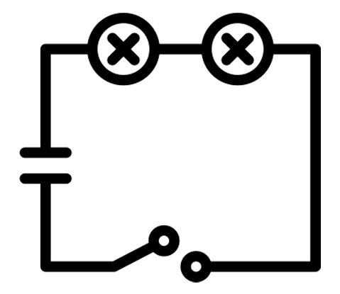 A black and white line drawing of a cat sitting with its tail curled around its body, facing left.