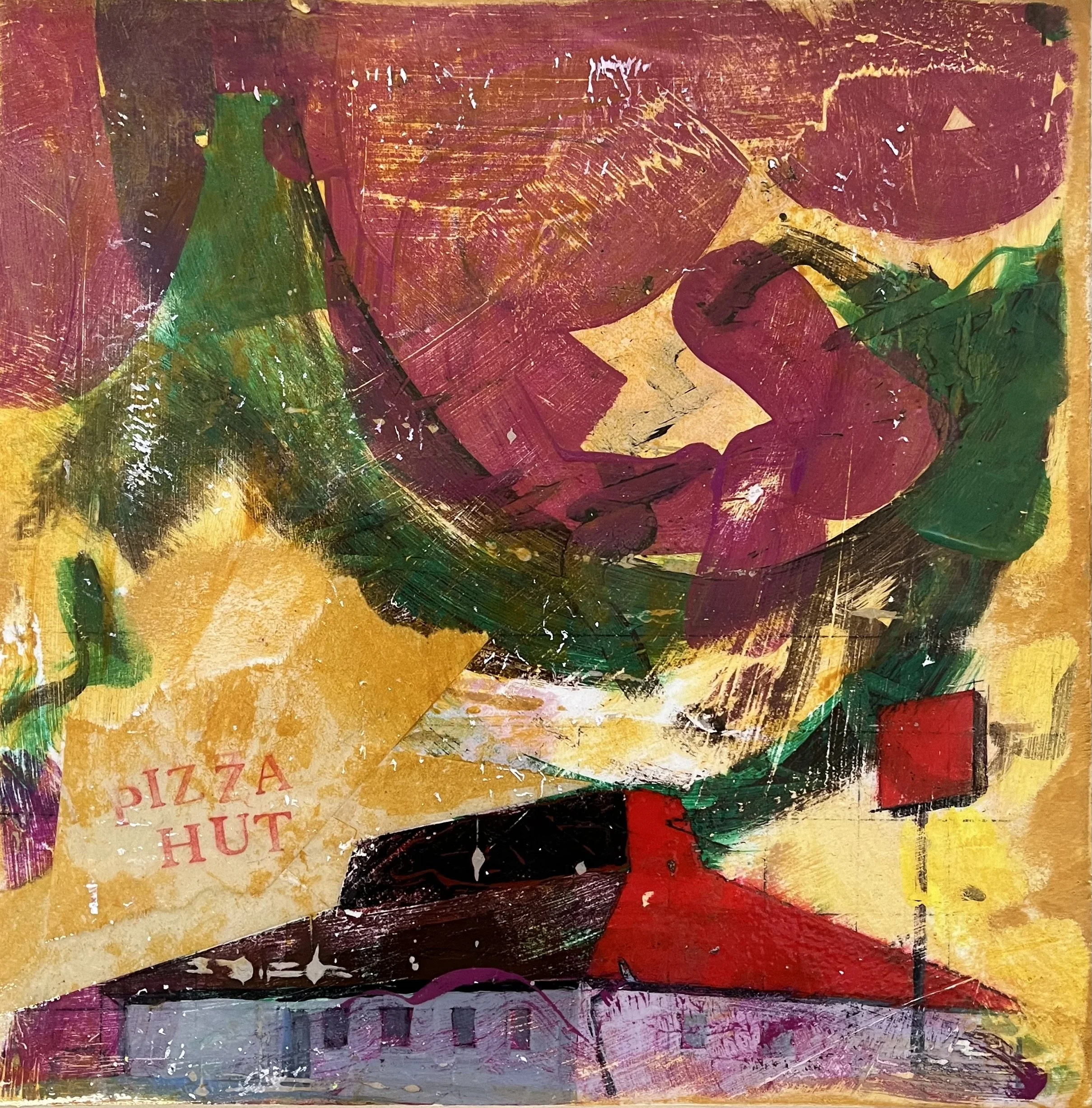 12" x 12" Pizza Hut
Mixed Media on board