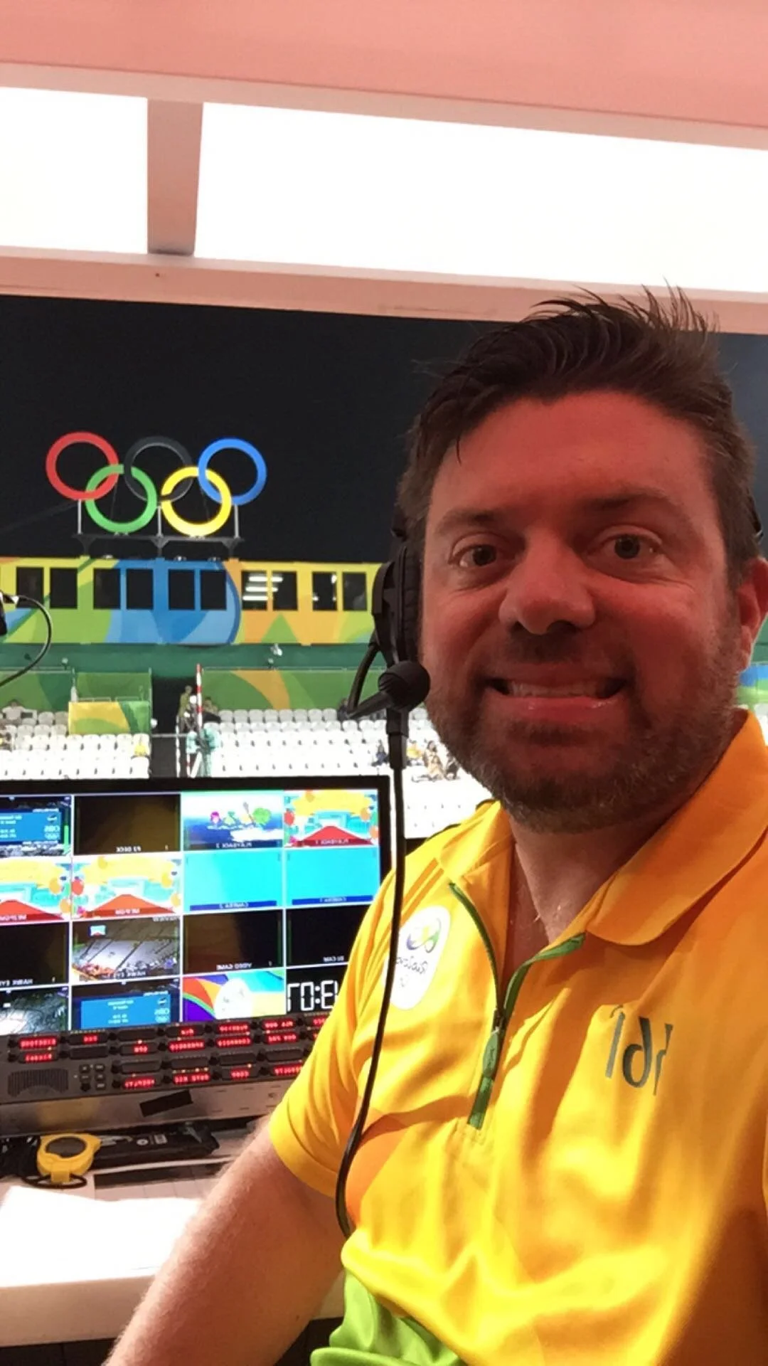 Rio Summer Olympics, Producer, Show Caller, 2016 Rio Olympics, Sport Presentation, Infotainment, Game Presentation, Production, Video Production, Game Production, Fan Experience, Olympics, Summer Olympics, Matt Coy, Cuento Marketing, Control Room