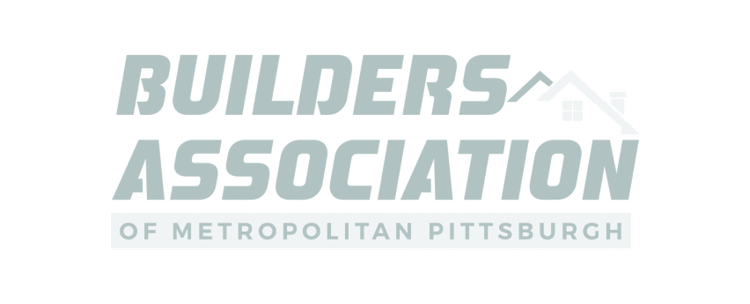 Logo for Builders Association of Metropolitan Pittsburgh with stylized text and house icon.