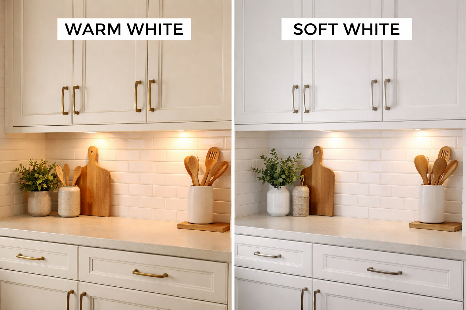 Warm White vs Soft White comparison