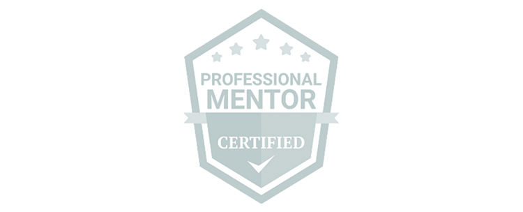 Professional Mentor Certified badge with stars and checkmark