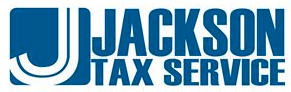 Jackson Tax Service logo in blue and white