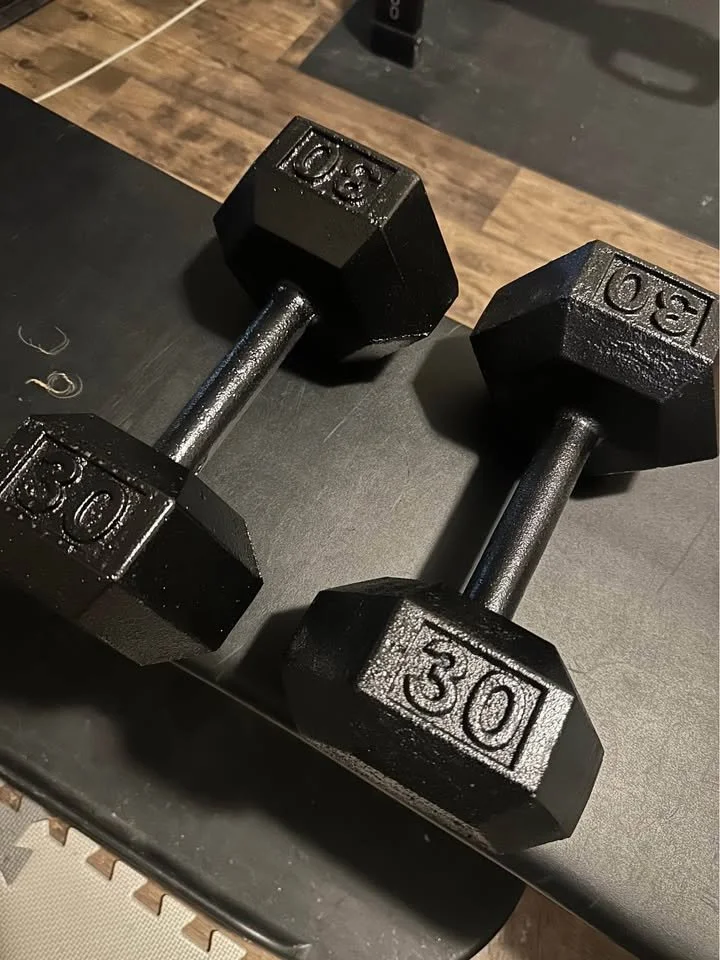 Cast iron dumbbells