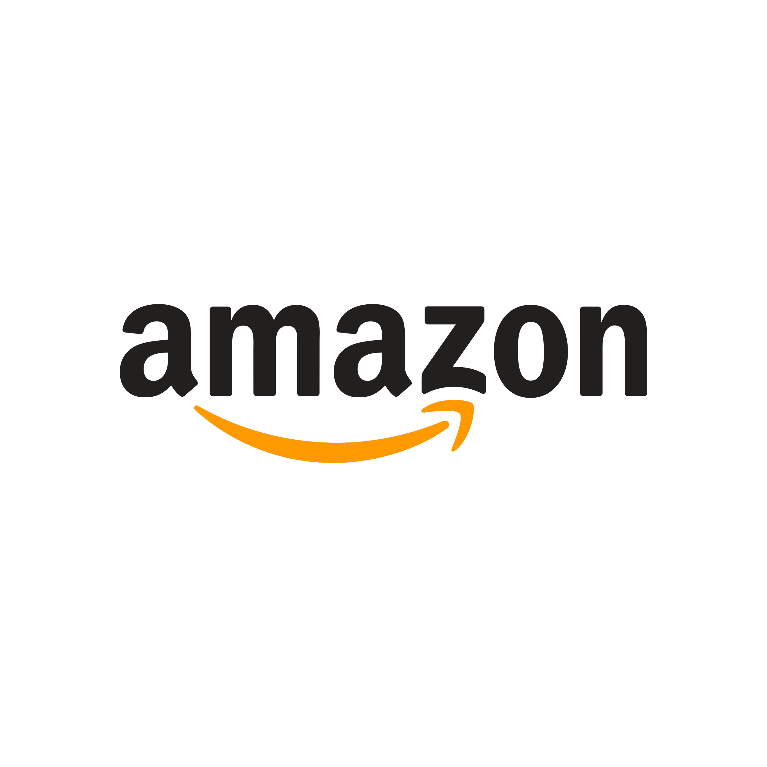Amazon logo with black background