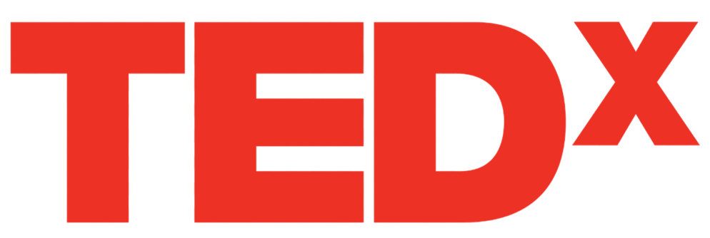 Red TEDx logo with black outline.