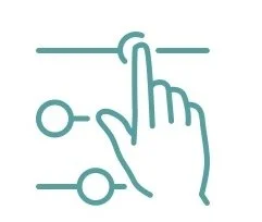 Illustration of a hand adjusting a slider on a control panel
