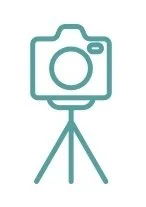 Icon of a camera mounted on a tripod