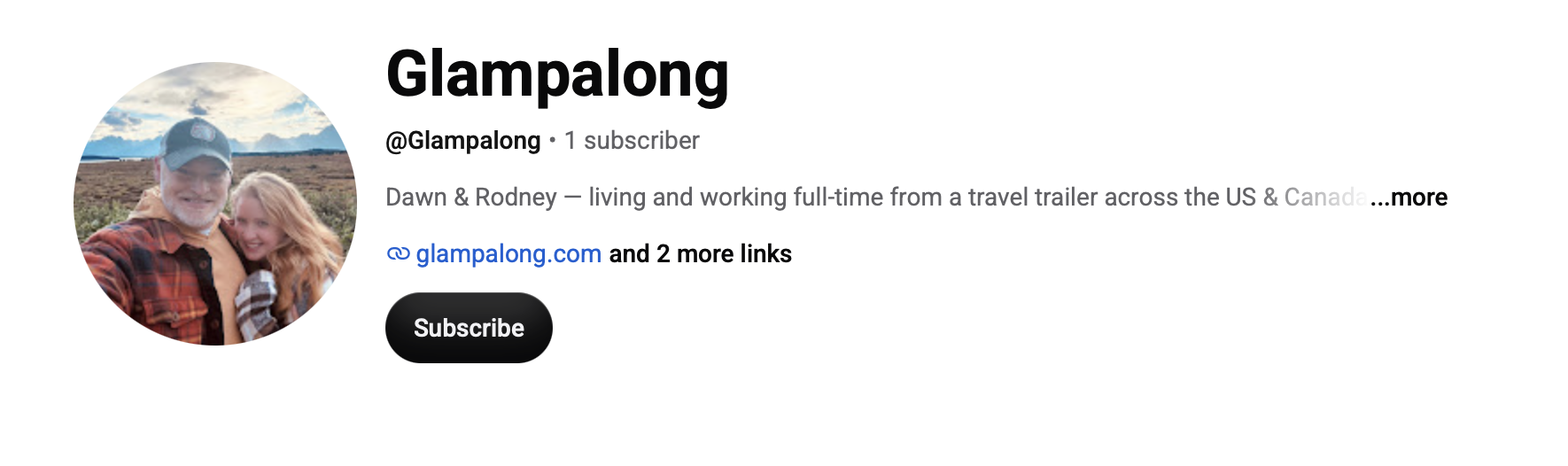 A screenshot of the YouTube description of Glampalong